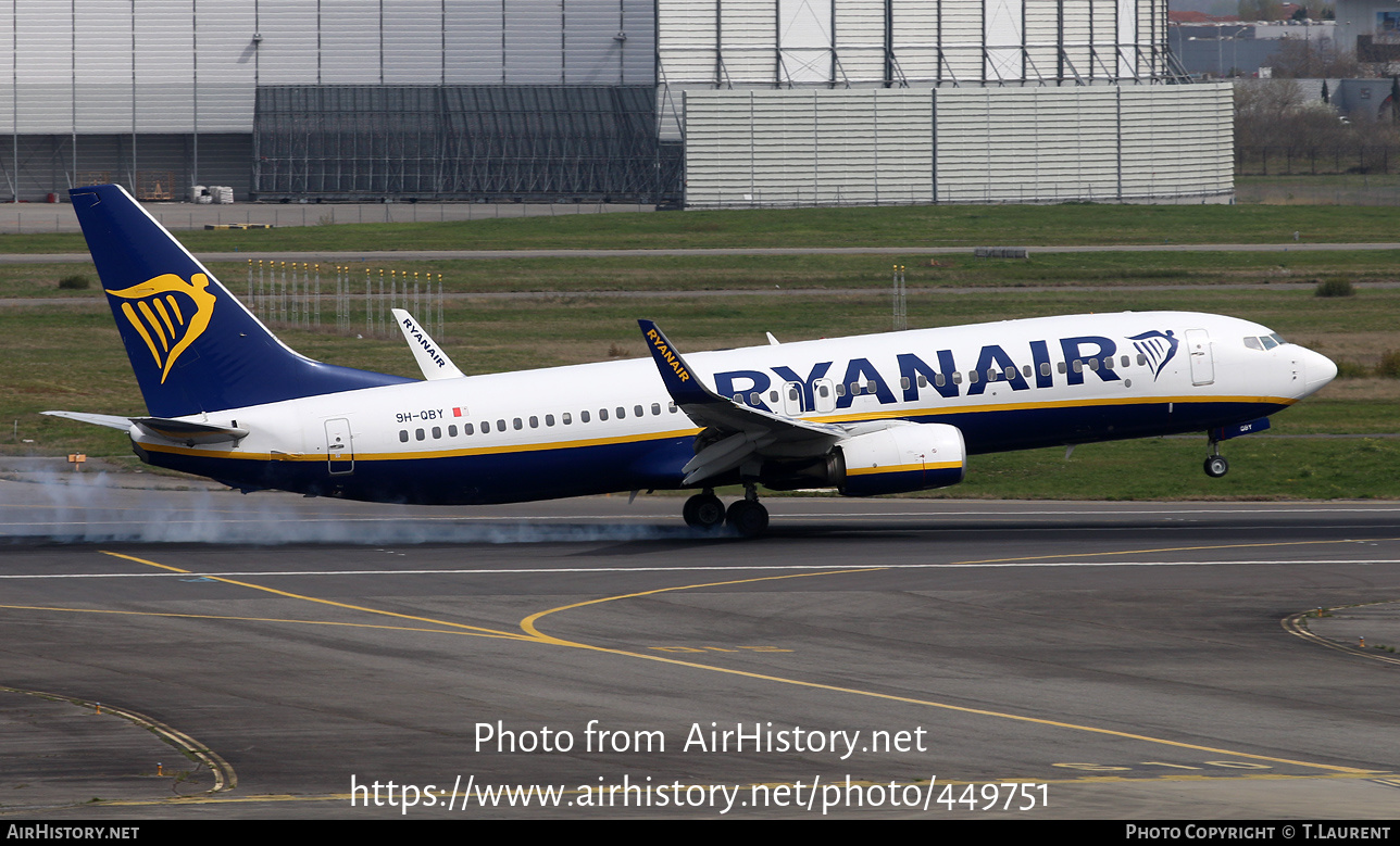 Aircraft Photo of 9H-QBY | Boeing 737-8AS | Ryanair | AirHistory.net #449751