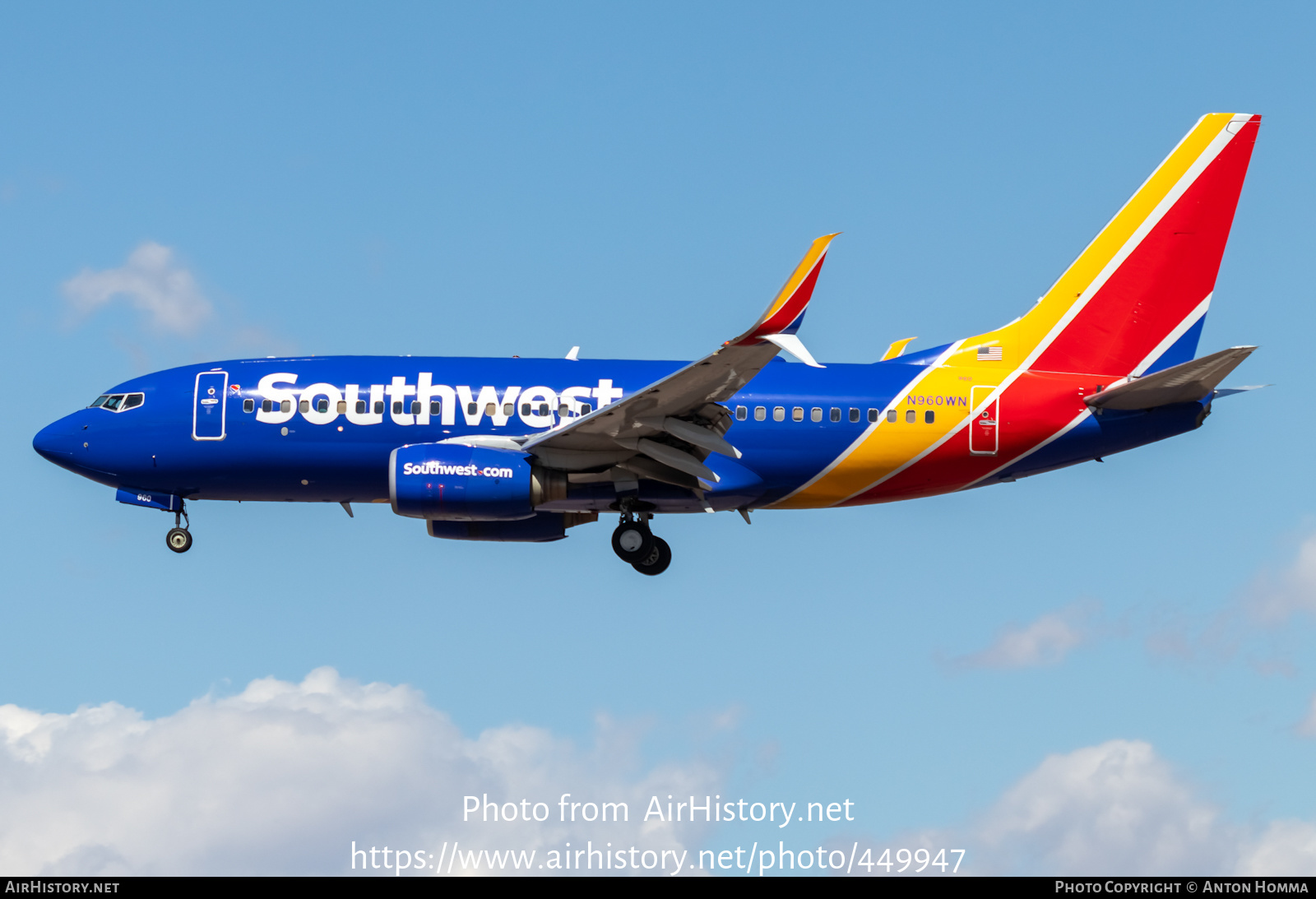 Aircraft Photo of N960WN | Boeing 737-7H4 | Southwest Airlines | AirHistory.net #449947