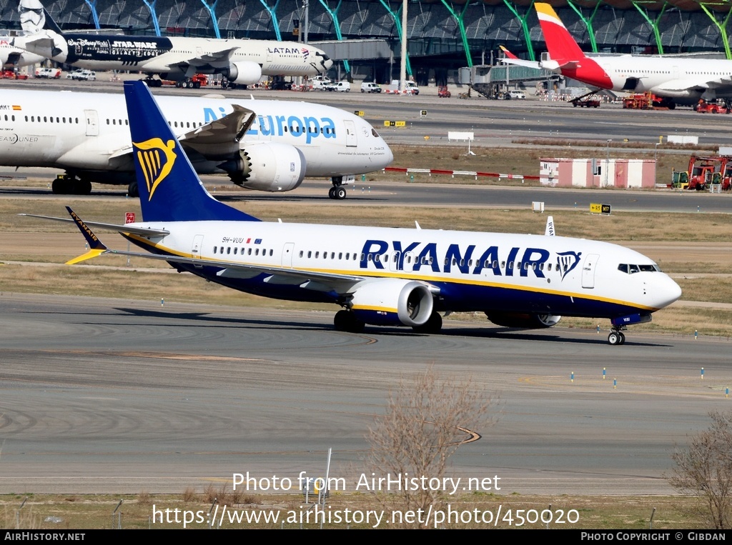 Aircraft Photo of 9H-VUU | Boeing 737-8200 Max 200 | Ryanair | AirHistory.net #450020