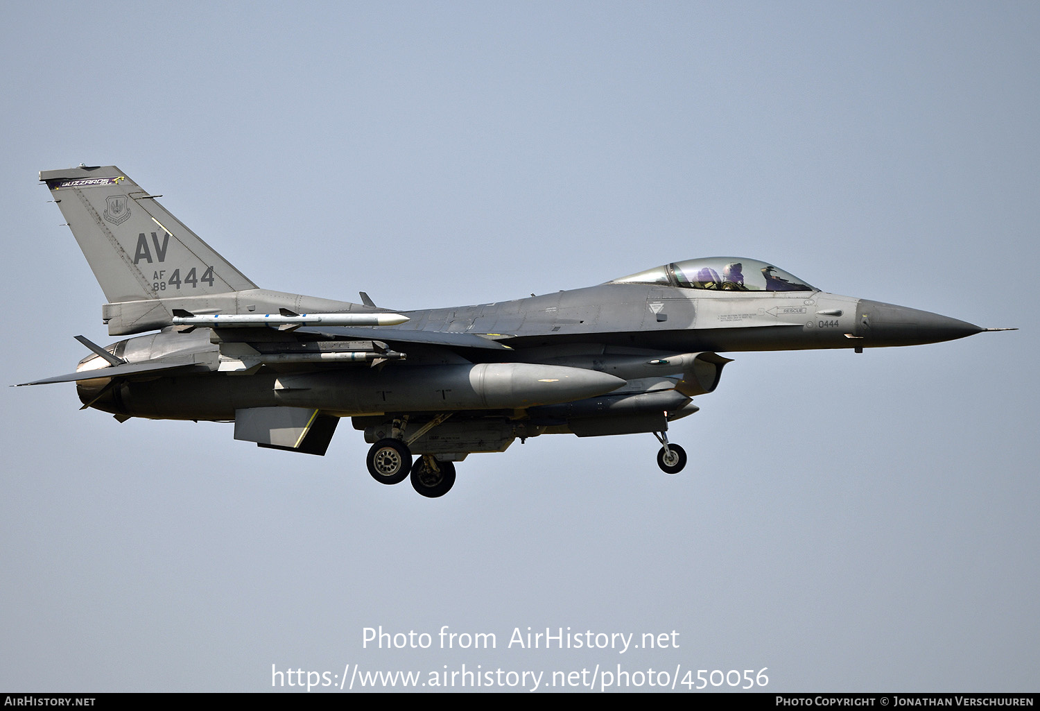 Aircraft Photo of 88-0444 / AF88-444 | Lockheed Martin F-16CM Fighting Falcon | USA - Air Force | AirHistory.net #450056