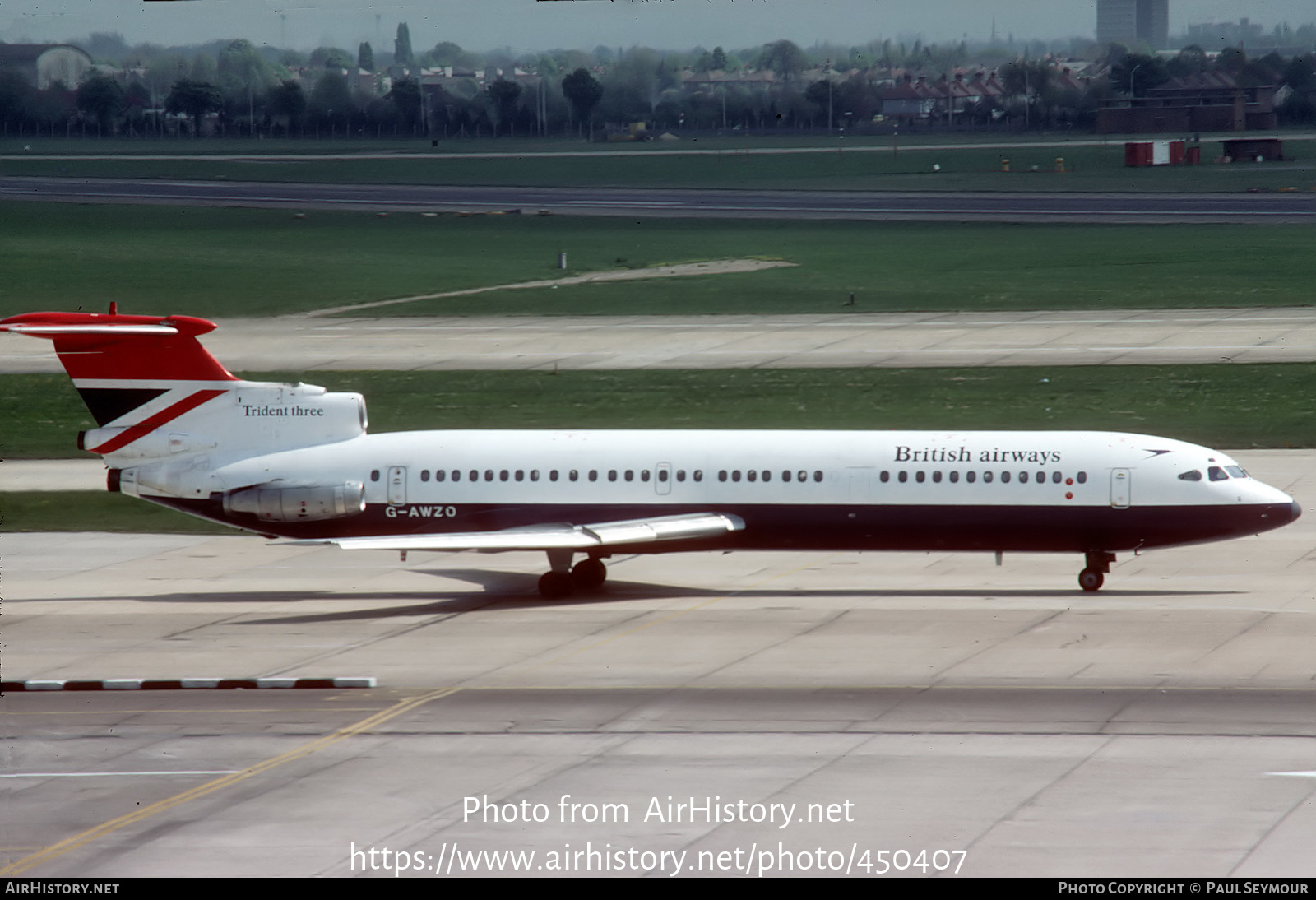 Aircraft Photo of G-AWZO | Hawker Siddeley HS-121 Trident 3B | British Airways | AirHistory.net #450407