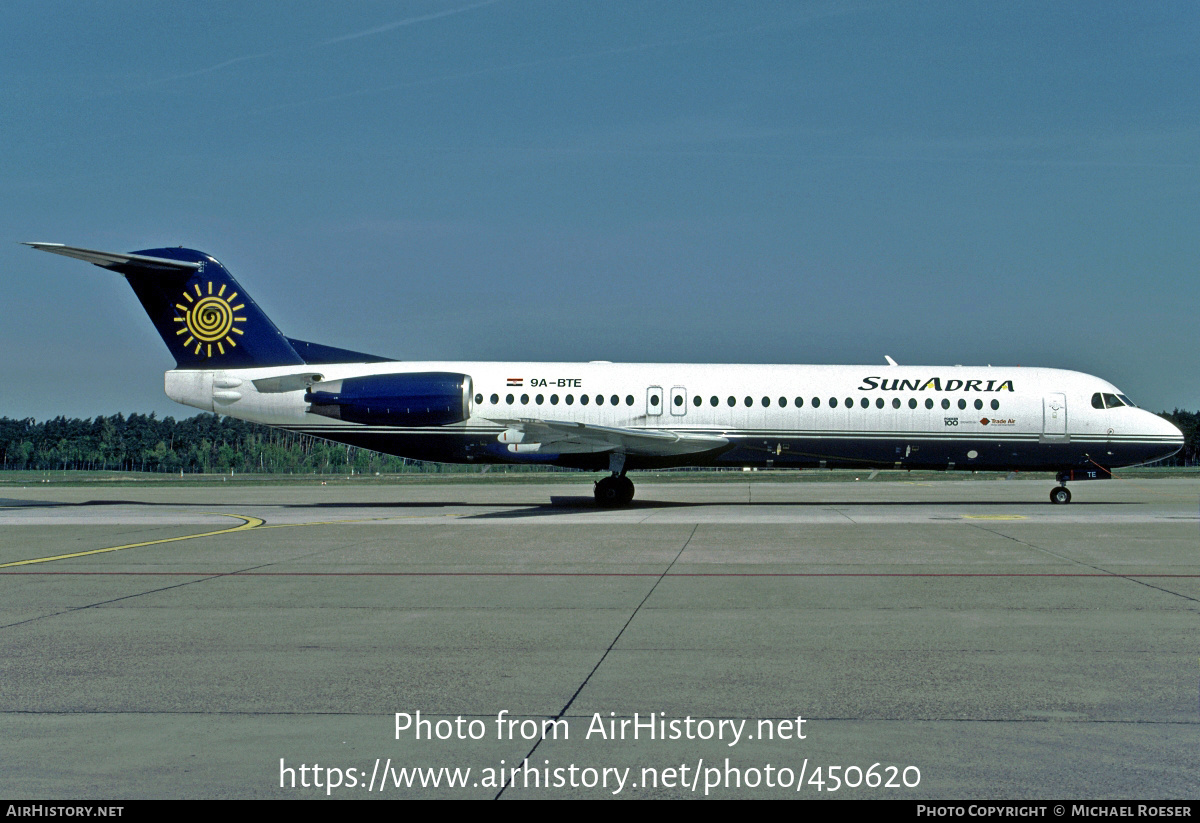 Aircraft Photo of 9A-BTE | Fokker 100 (F28-0100) | SunAdria Airlines | AirHistory.net #450620