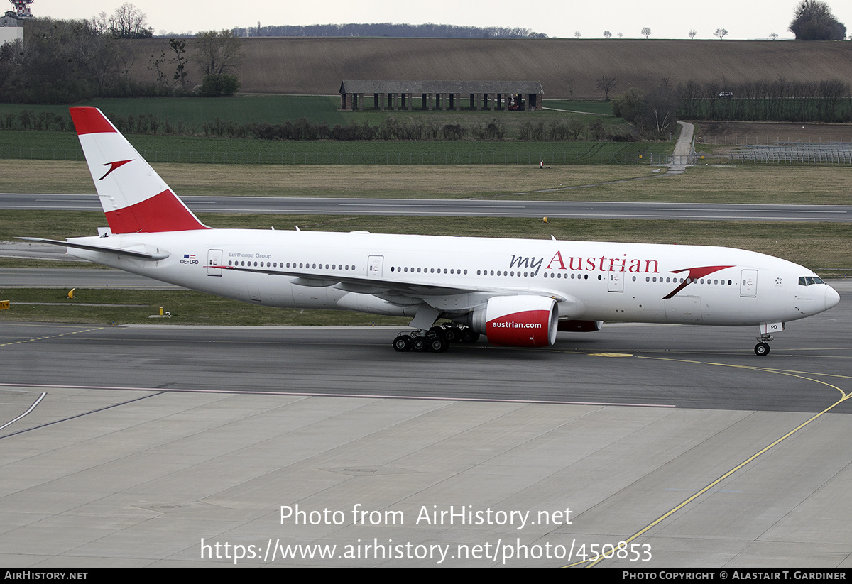 Aircraft Photo of OE-LPD | Boeing 777-2Z9/ER | Austrian Airlines | AirHistory.net #450853