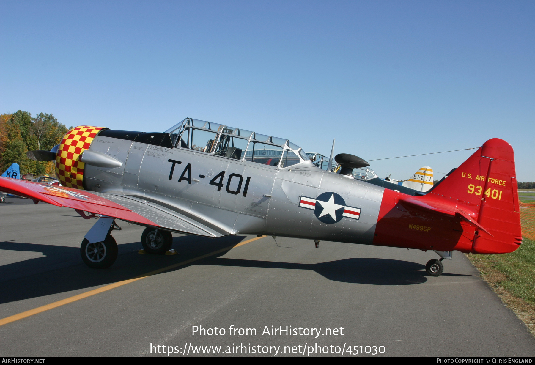 Aircraft Photo of N4995P / 93401 | North American T-6G Texan | USA - Air Force | AirHistory.net #451030