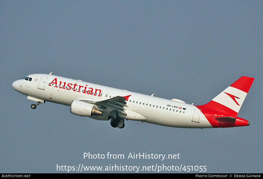 Aircraft Photo of OE-LBX | Airbus A320-214 | Austrian Airlines | AirHistory.net #451055