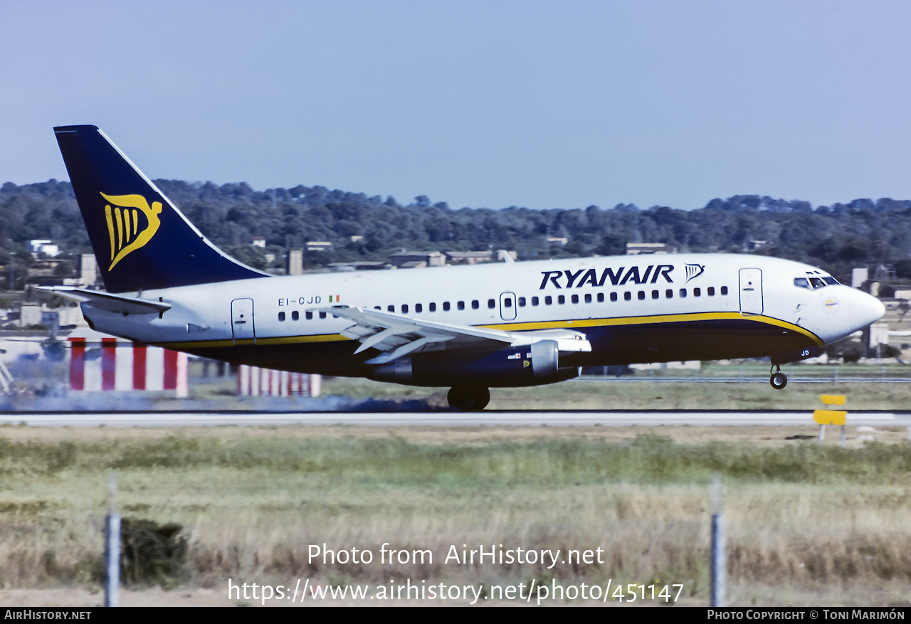 Aircraft Photo of EI-CJD | Boeing 737-204/Adv | Ryanair | AirHistory.net #451147