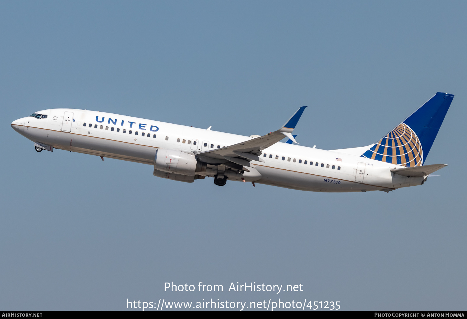 Aircraft Photo of N77510 | Boeing 737-824 | United Airlines | AirHistory.net #451235