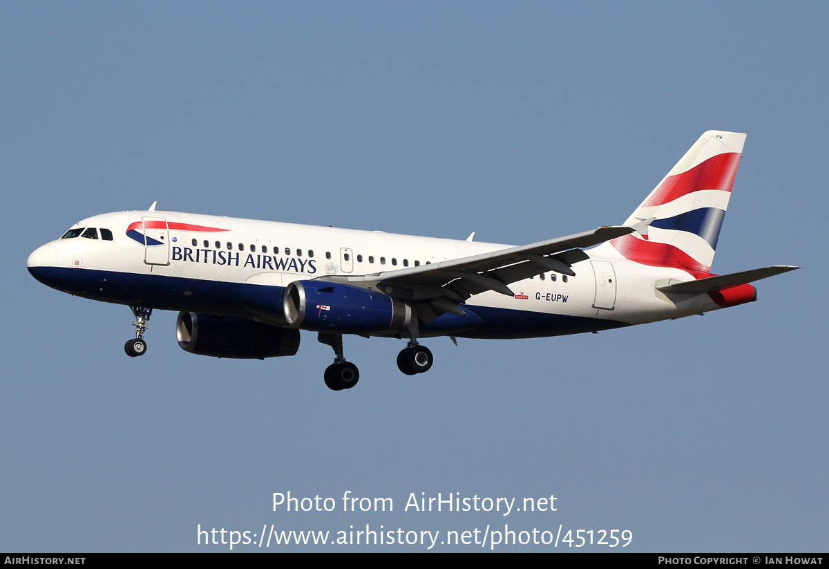 Aircraft Photo of G-EUPW | Airbus A319-131 | British Airways | AirHistory.net #451259