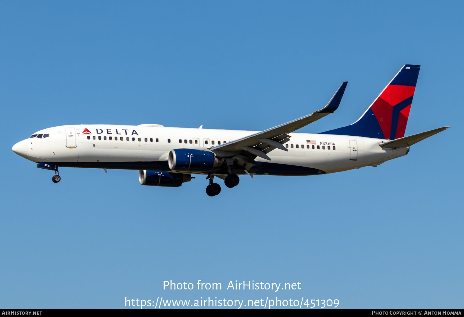 Aircraft Photo of N386DA | Boeing 737-832 | Delta Air Lines | AirHistory.net #451309