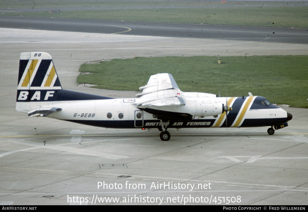 Aircraft Photo of G-BEBB | Handley Page HPR-7 Herald 214 | British Air Ferries - BAF | AirHistory.net #451508