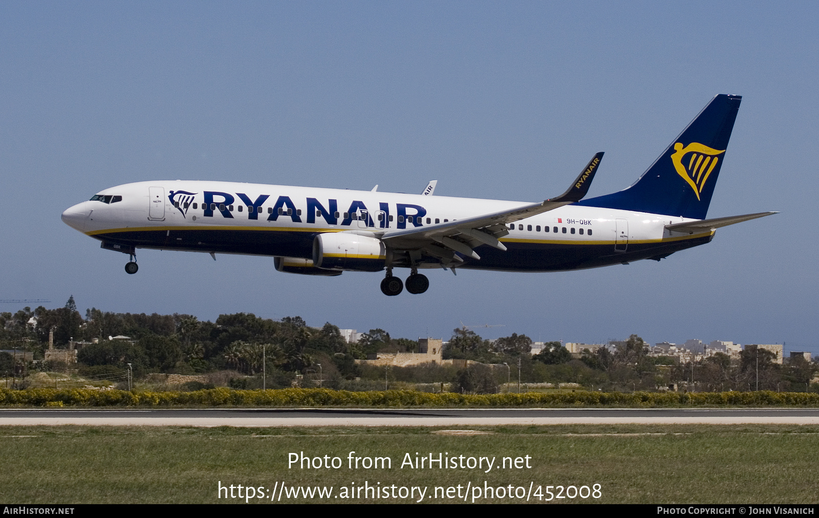 Aircraft Photo of 9H-QBK | Boeing 737-8AS | Ryanair | AirHistory.net #452008