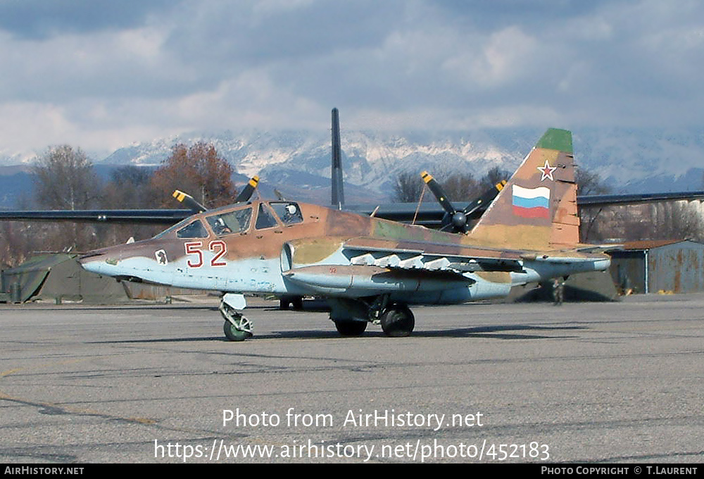 Aircraft Photo of 52 red | Sukhoi Su-25UB | Russia - Air Force | AirHistory.net #452183