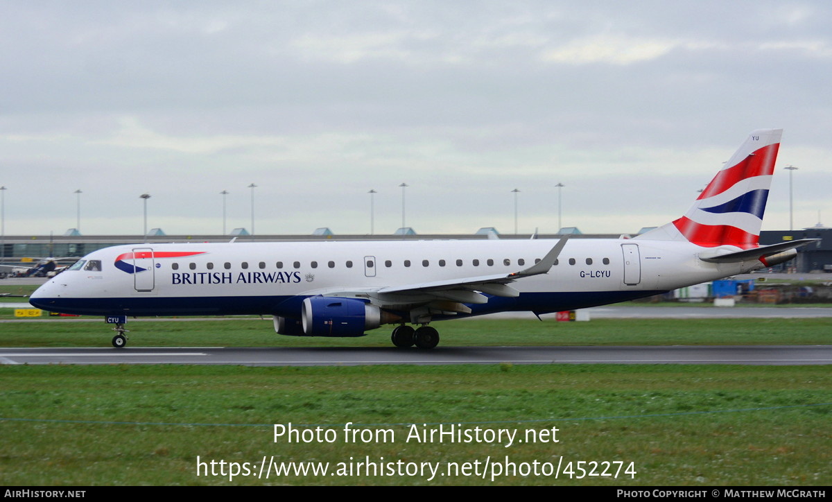 Aircraft Photo of G-LCYU | Embraer 190SR (ERJ-190-100SR) | British Airways | AirHistory.net #452274