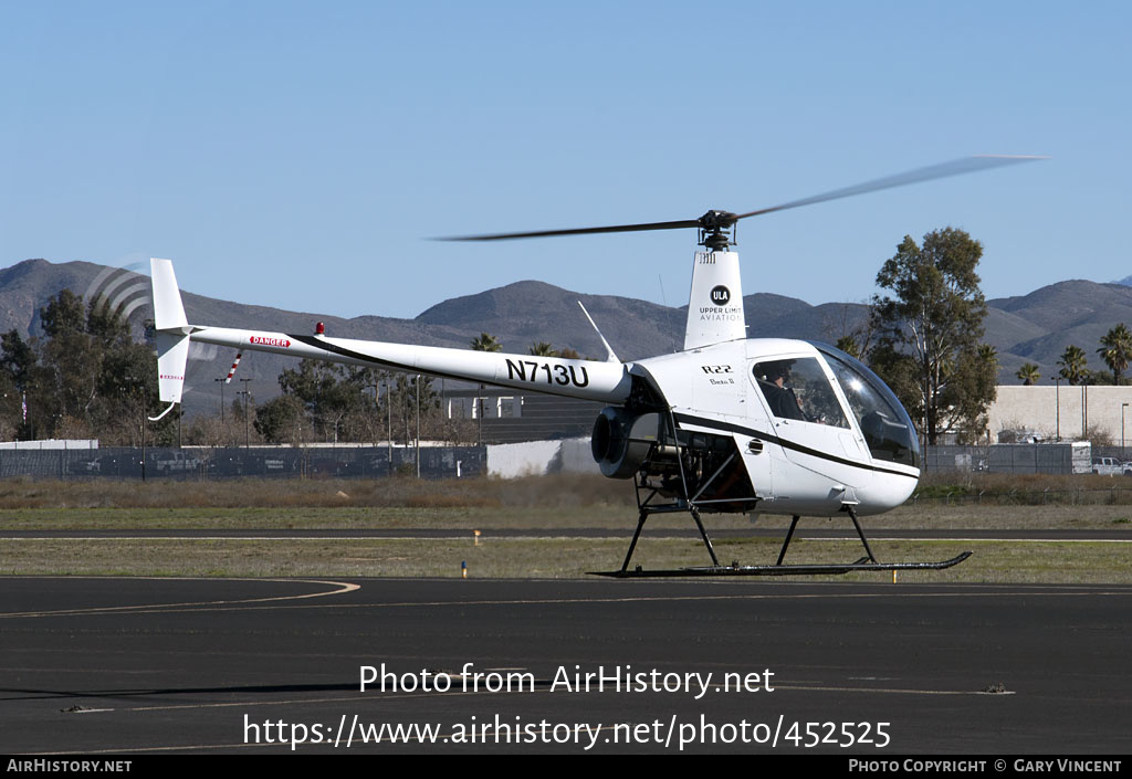 Aircraft Photo of N713U | Robinson R-22 Beta II | Upper Limit Aviation | AirHistory.net #452525