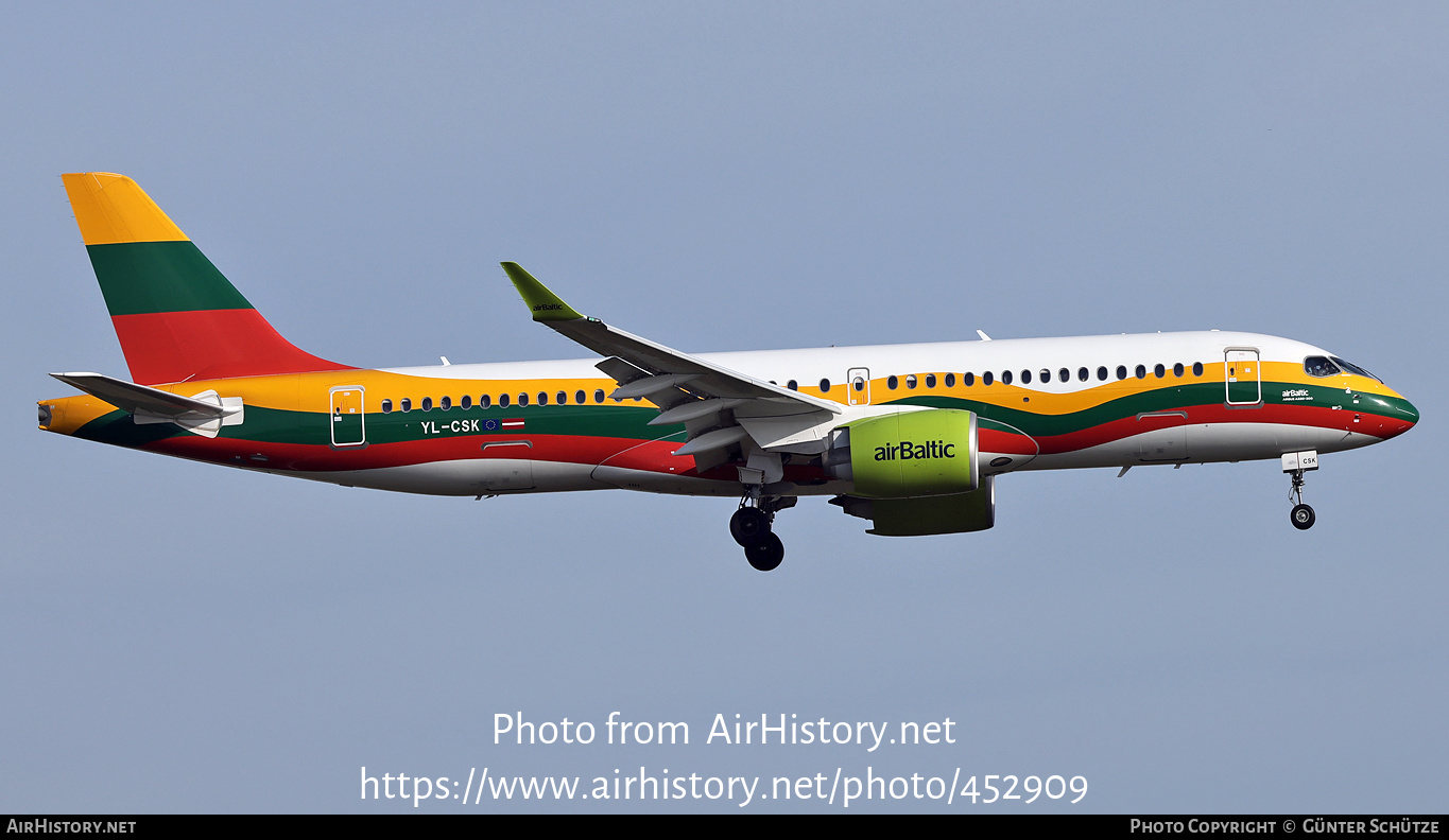 Aircraft Photo of YL-CSK | Airbus A220-371 (BD-500-1A11) | AirBaltic | AirHistory.net #452909