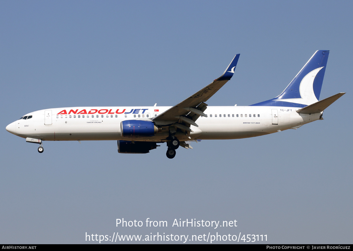 Aircraft Photo of TC-JFY | Boeing 737-8F2 | AnadoluJet | AirHistory.net #453111