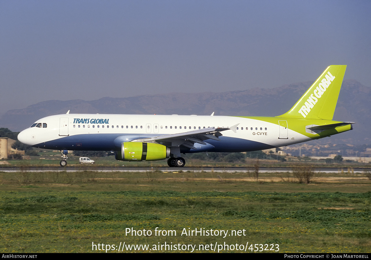 Aircraft Photo of G-CVYE | Airbus A320-231 | Trans Global Vacations | AirHistory.net #453223