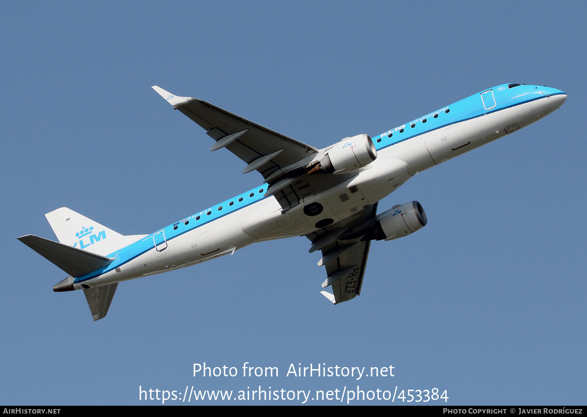 Aircraft Photo of PH-EZP | Embraer 190STD (ERJ-190-100STD) | KLM Cityhopper | AirHistory.net #453384