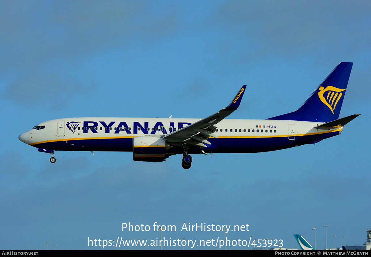 Aircraft Photo of EI-FZW | Boeing 737-800 | Ryanair | AirHistory.net #453923