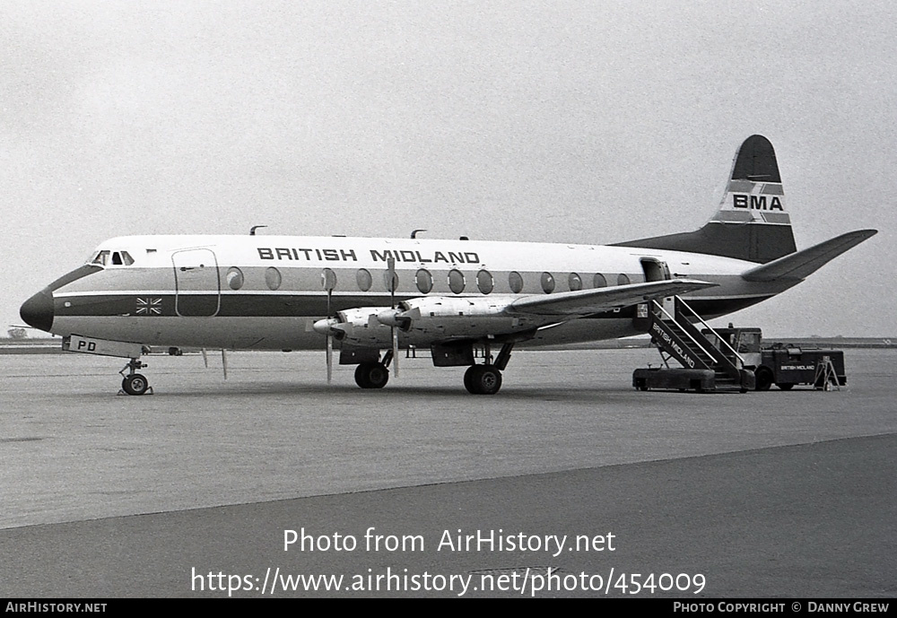 Aircraft Photo of G-BAPD | Vickers 814 Viscount | British Midland Airways - BMA | AirHistory.net #454009