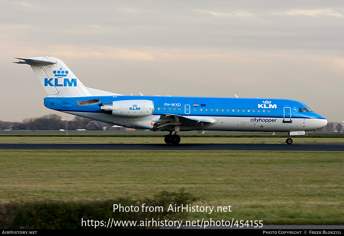 Aircraft Photo of PH-WXD | Fokker 70 (F28-0070) | KLM Cityhopper | AirHistory.net #454155