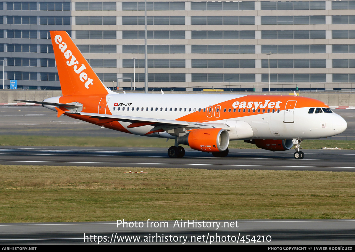 Aircraft Photo of HB-JYF | Airbus A319-111 | EasyJet | AirHistory.net #454210