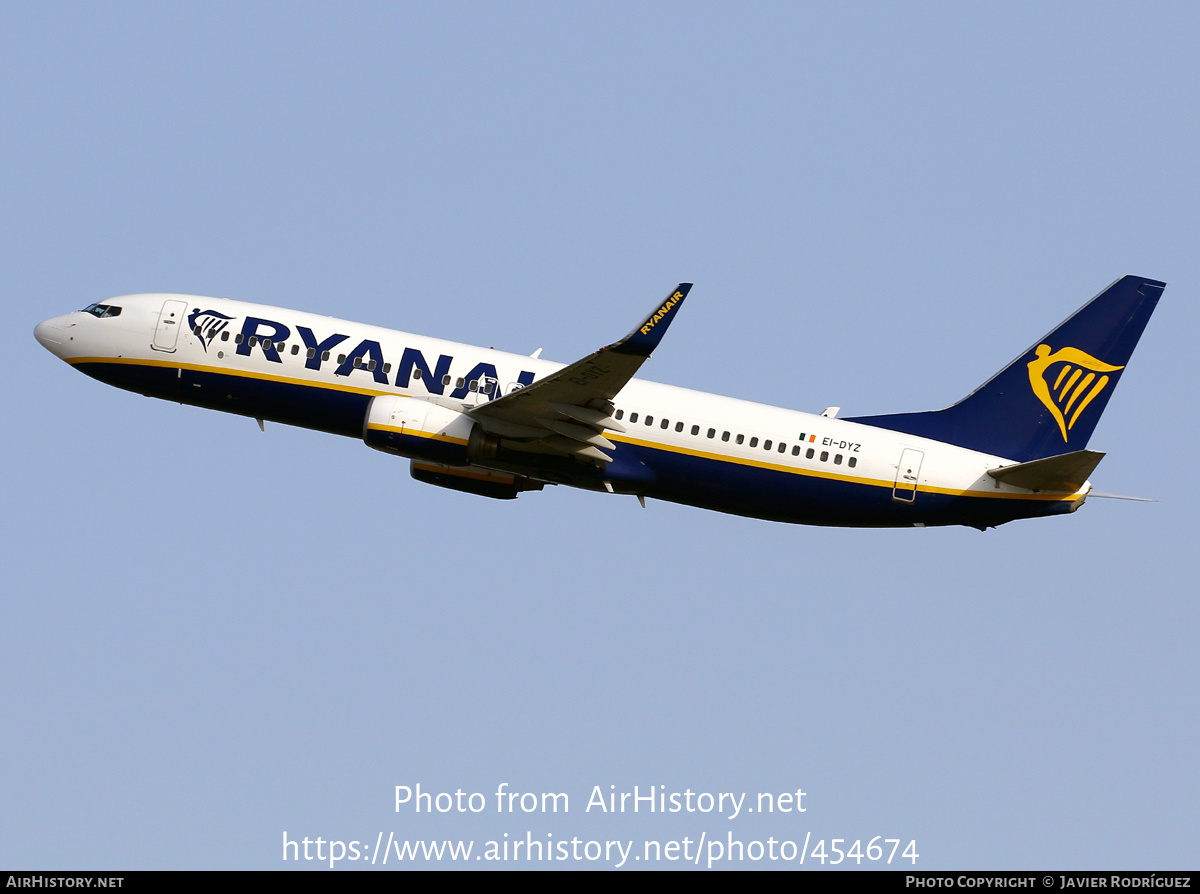 Aircraft Photo of EI-DYZ | Boeing 737-8AS | Ryanair | AirHistory.net #454674