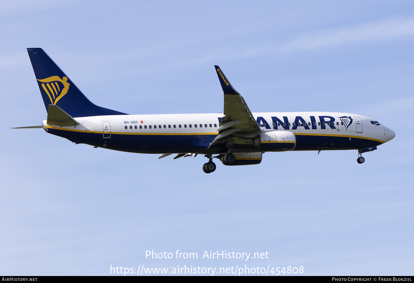 Aircraft Photo of 9H-QDC | Boeing 737-800 | Ryanair | AirHistory.net #454808