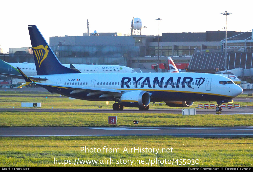 Aircraft Photo of EI-HMS | Boeing 737-8200 Max 200 | Ryanair | AirHistory.net #455030