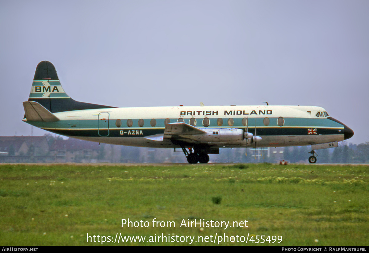 Aircraft Photo of G-AZNA | Vickers 813 Viscount | British Midland Airways - BMA | AirHistory.net #455499