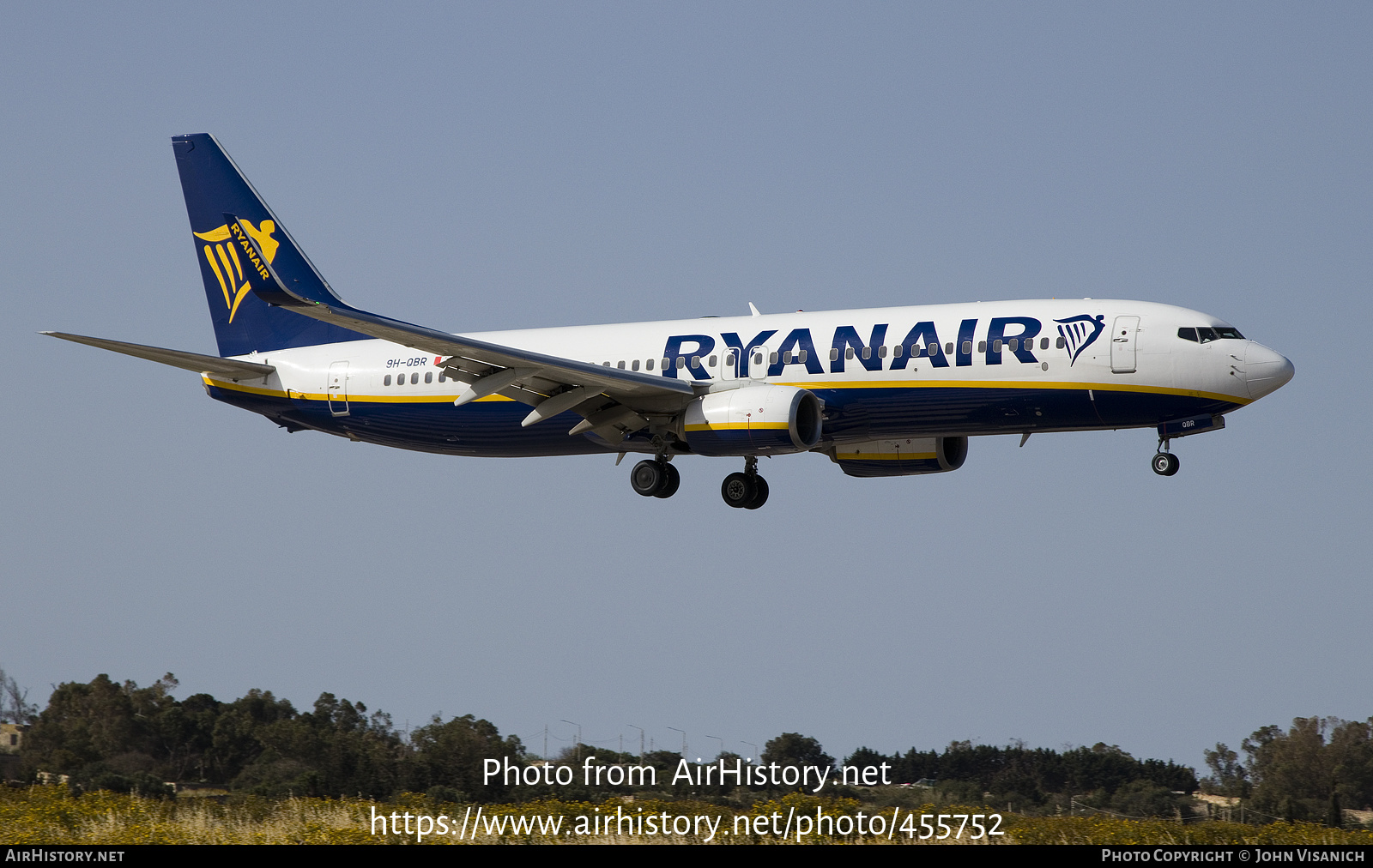 Aircraft Photo of 9H-QBR | Boeing 737-8AS | Ryanair | AirHistory.net #455752