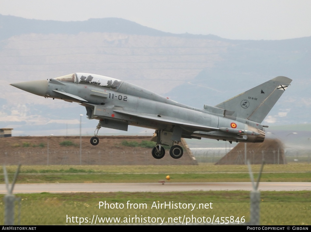 Aircraft Photo of CE.16-02 | Eurofighter EF-2000 Typhoon T | Spain - Air Force | AirHistory.net #455846