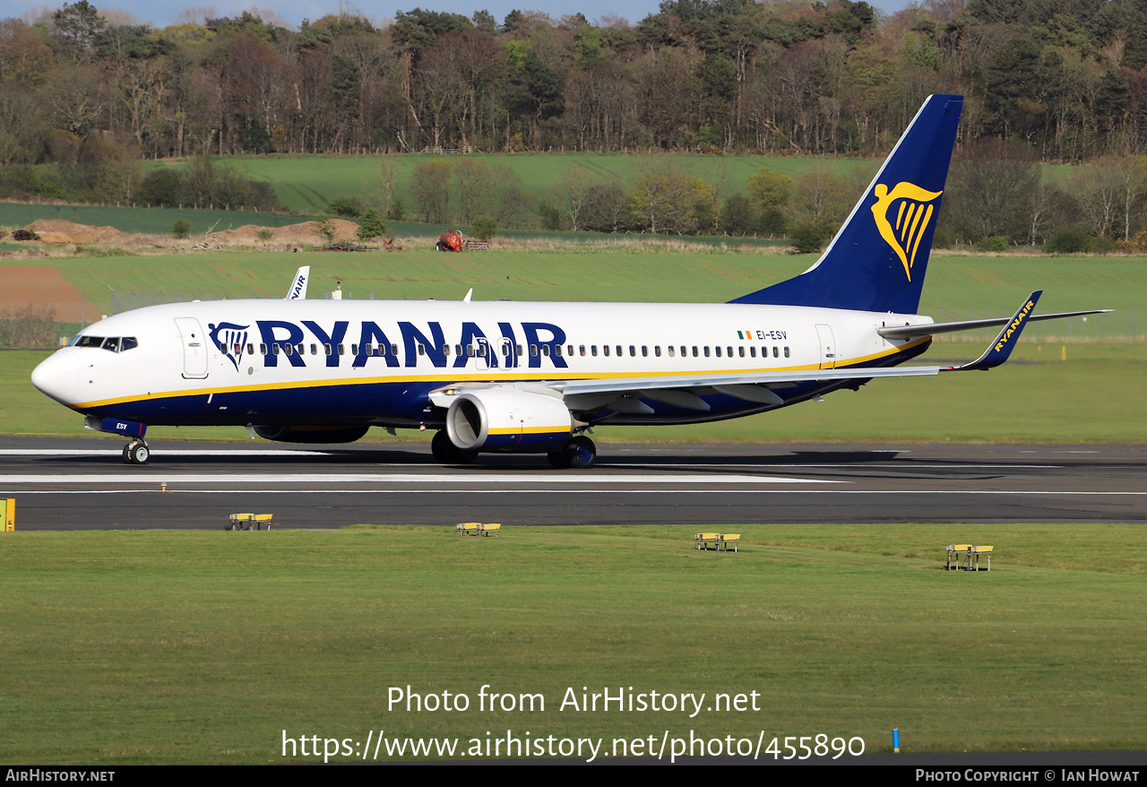 Aircraft Photo of EI-ESV | Boeing 737-8AS | Ryanair | AirHistory.net #455890