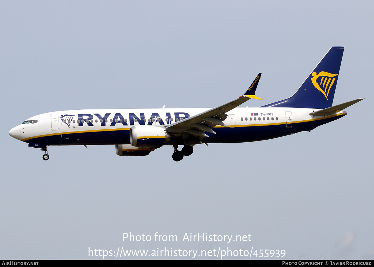 Aircraft Photo of 9H-VUT | Boeing 737-8200 Max 200 | Ryanair | AirHistory.net #455939