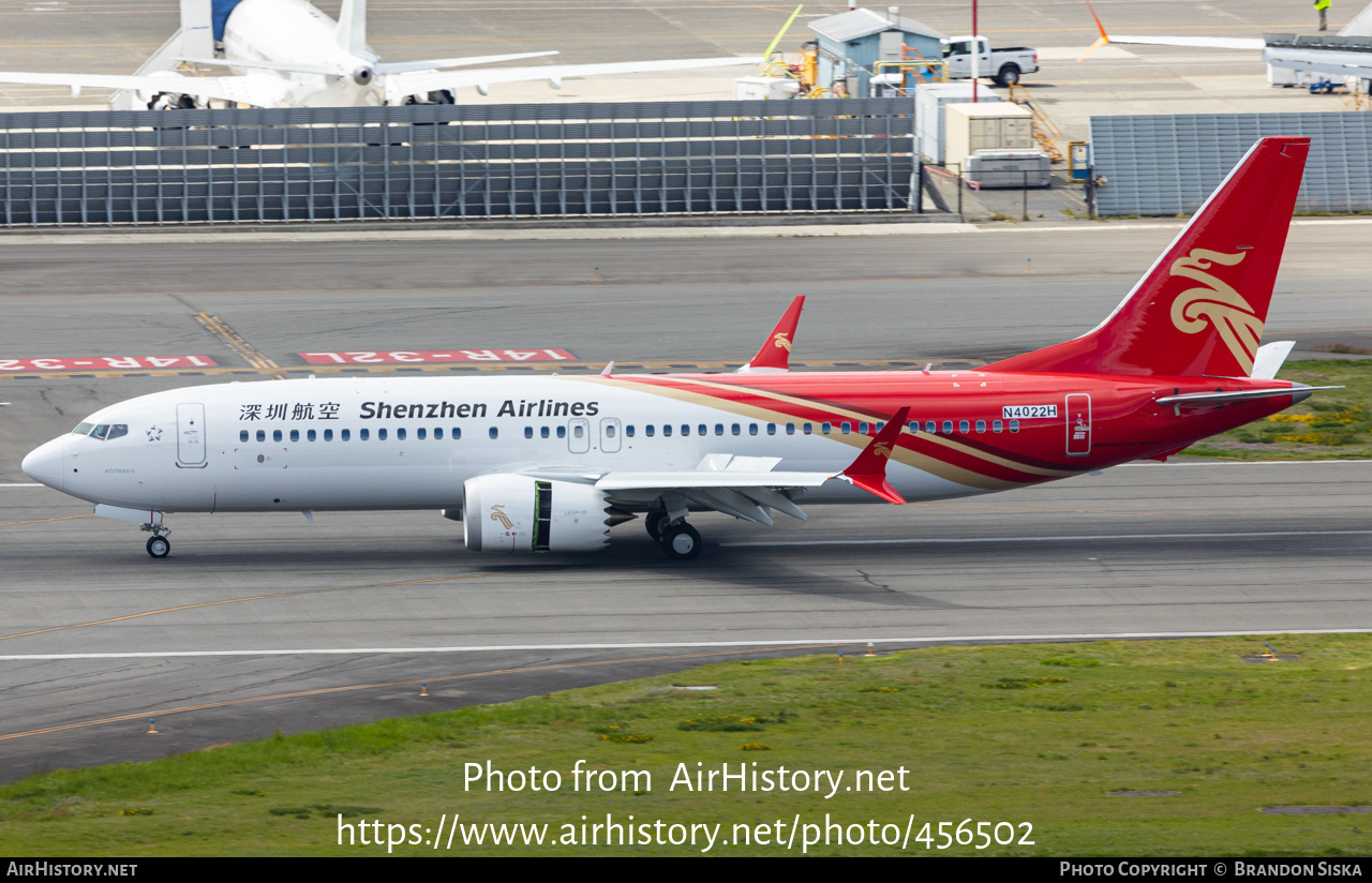 Aircraft Photo of N4022H | Boeing 737-8 Max 8 | Shenzhen Airlines | AirHistory.net #456502