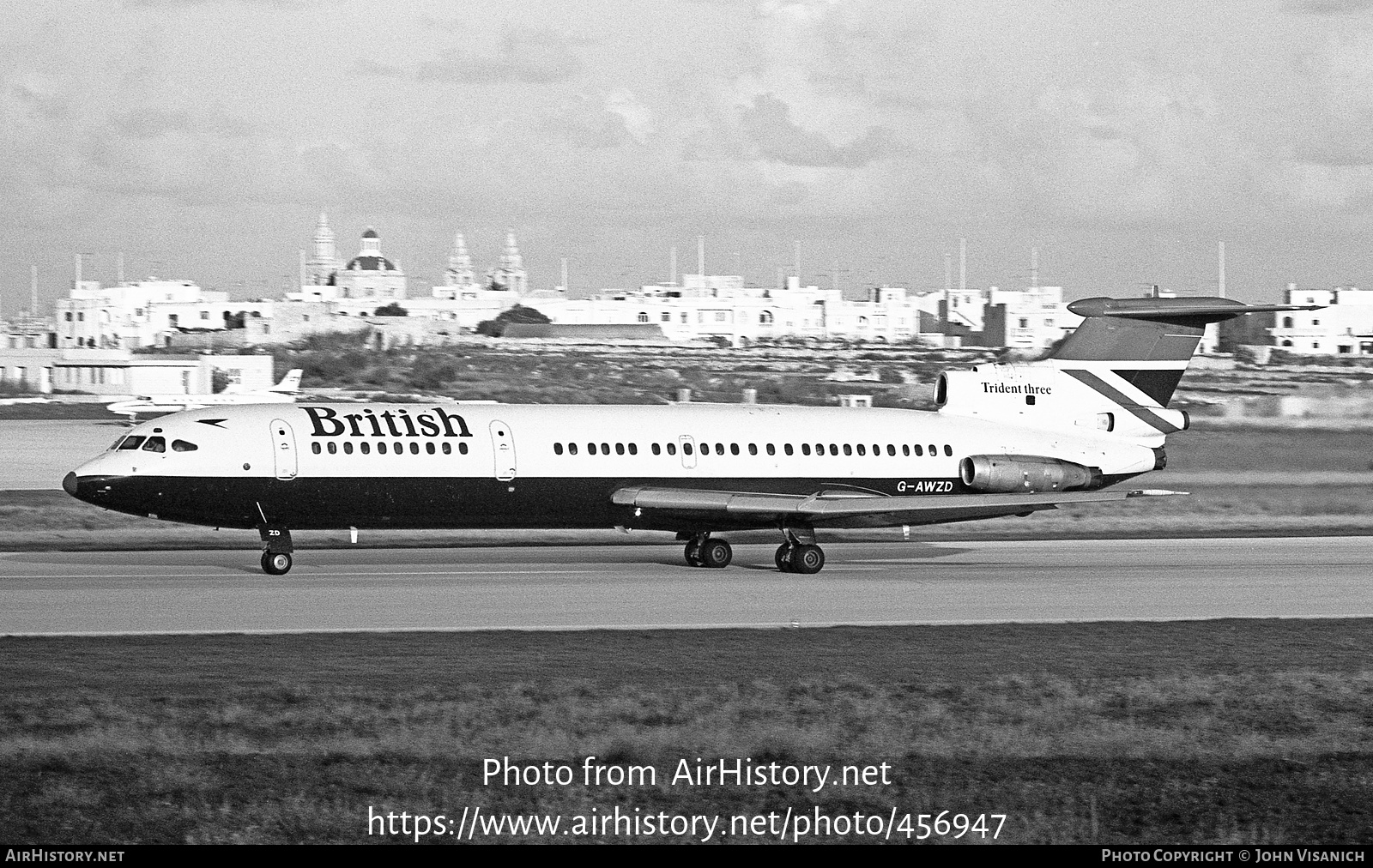 Aircraft Photo of G-AWZD | Hawker Siddeley HS-121 Trident 3B | British Airways | AirHistory.net #456947