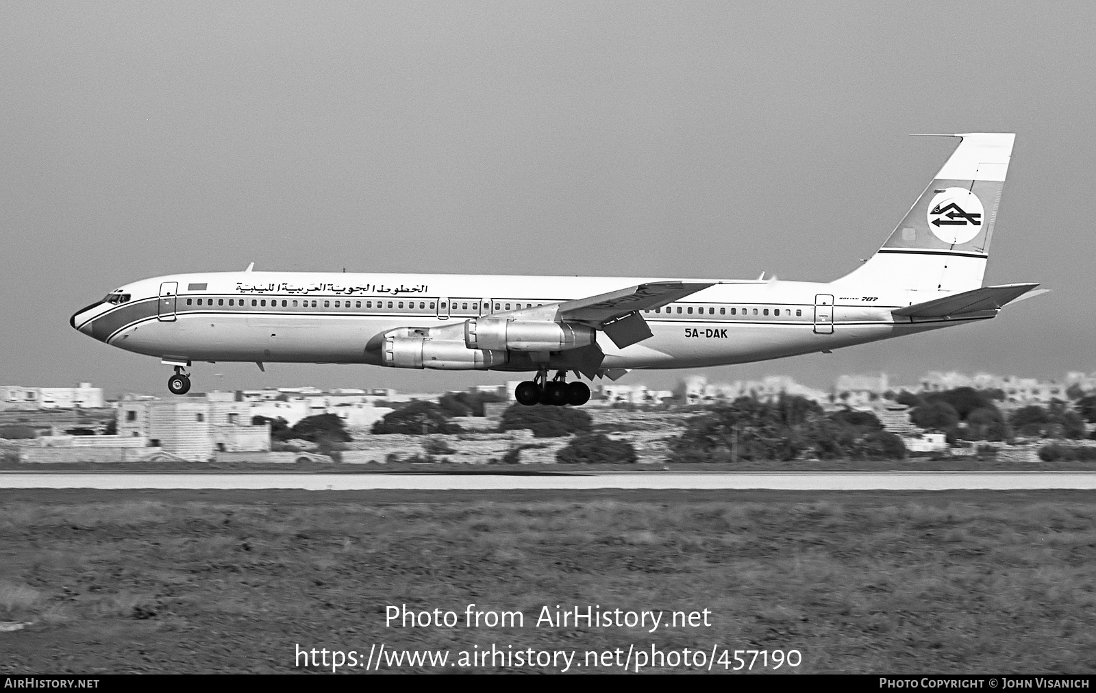 Aircraft Photo of 5A-DAK | Boeing 707-3L5C | Libyan Arab Airlines | AirHistory.net #457190