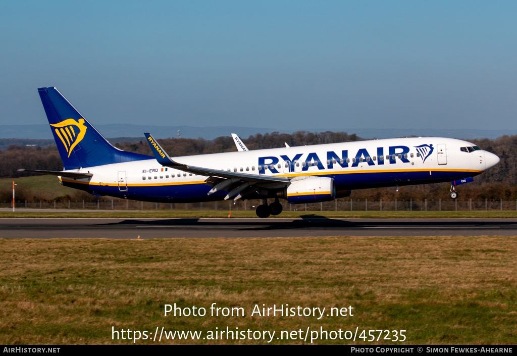 Aircraft Photo of EI-EBD | Boeing 737-8AS | Ryanair | AirHistory.net #457235