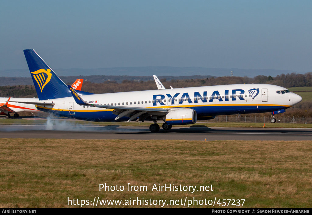 Aircraft Photo of 9H-QDO | Boeing 737-800 | Ryanair | AirHistory.net #457237