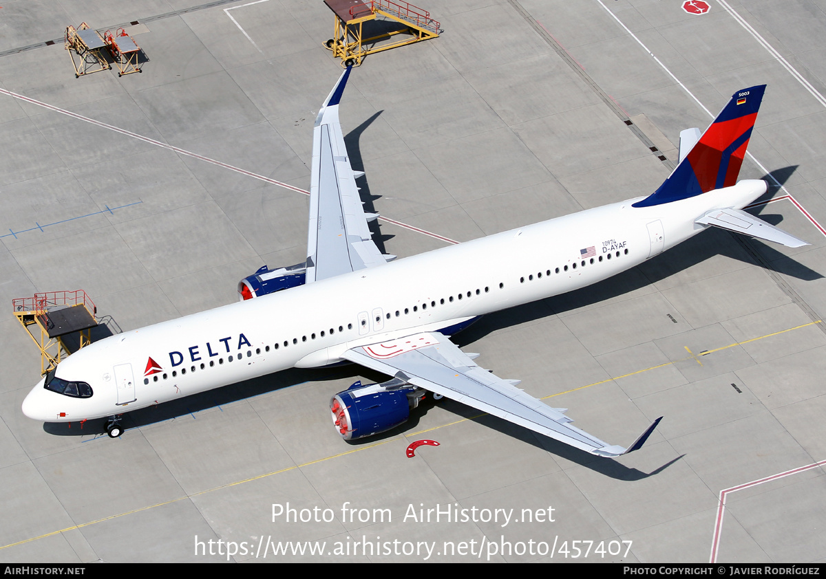 Aircraft Photo of D-AYAF | Airbus A321-271NX | Delta Air Lines | AirHistory.net #457407