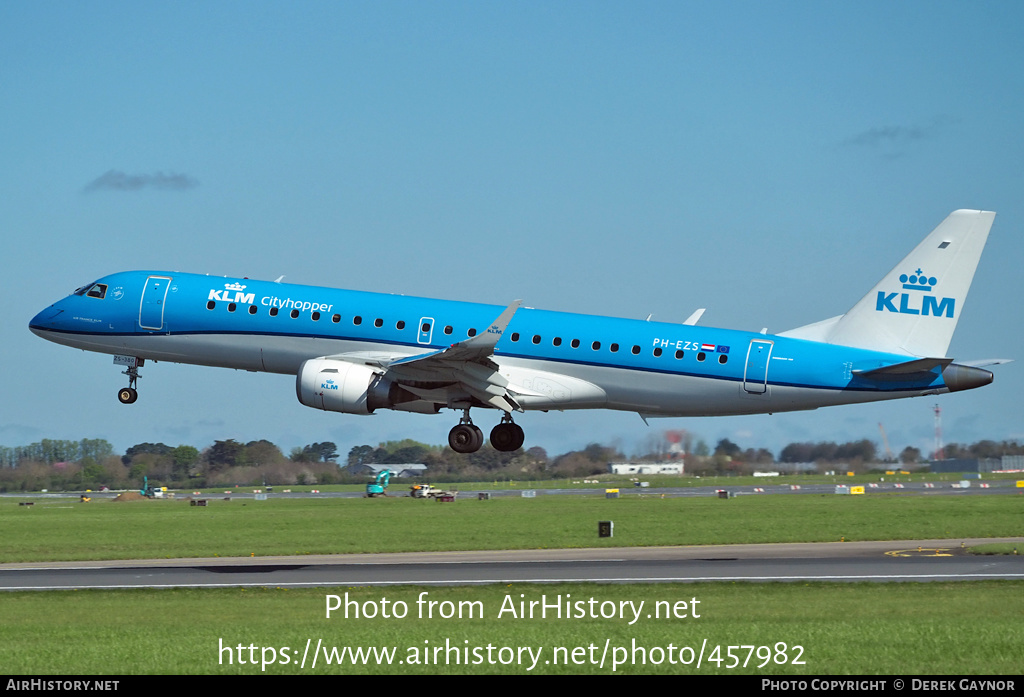 Aircraft Photo of PH-EZS | Embraer 190STD (ERJ-190-100STD) | KLM Cityhopper | AirHistory.net #457982