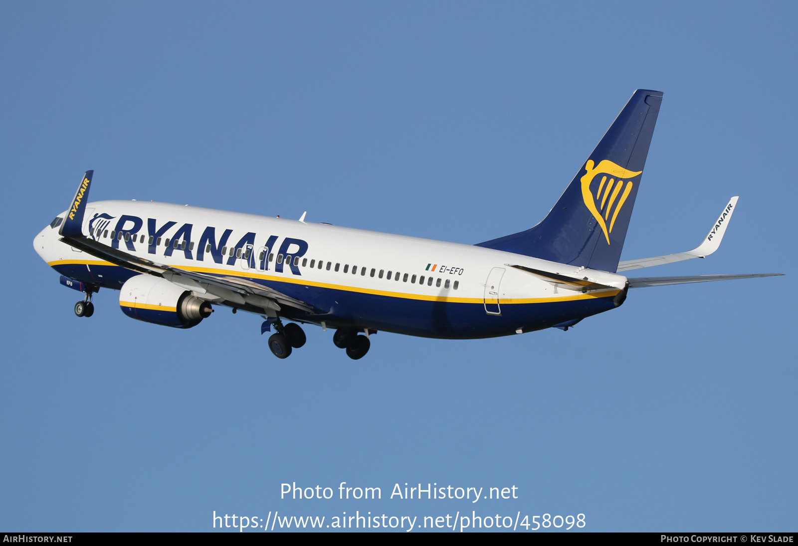 Aircraft Photo of EI-EFO | Boeing 737-8AS | Ryanair | AirHistory.net #458098