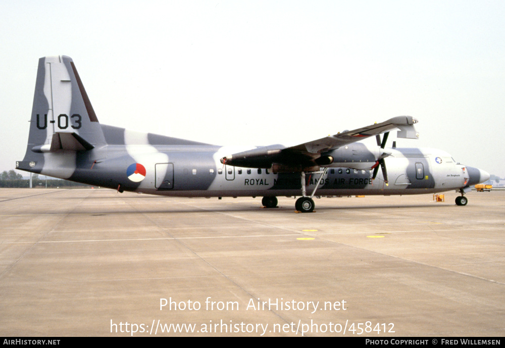 Aircraft Photo of U-03 | Fokker 60UTA-N | Netherlands - Air Force | AirHistory.net #458412