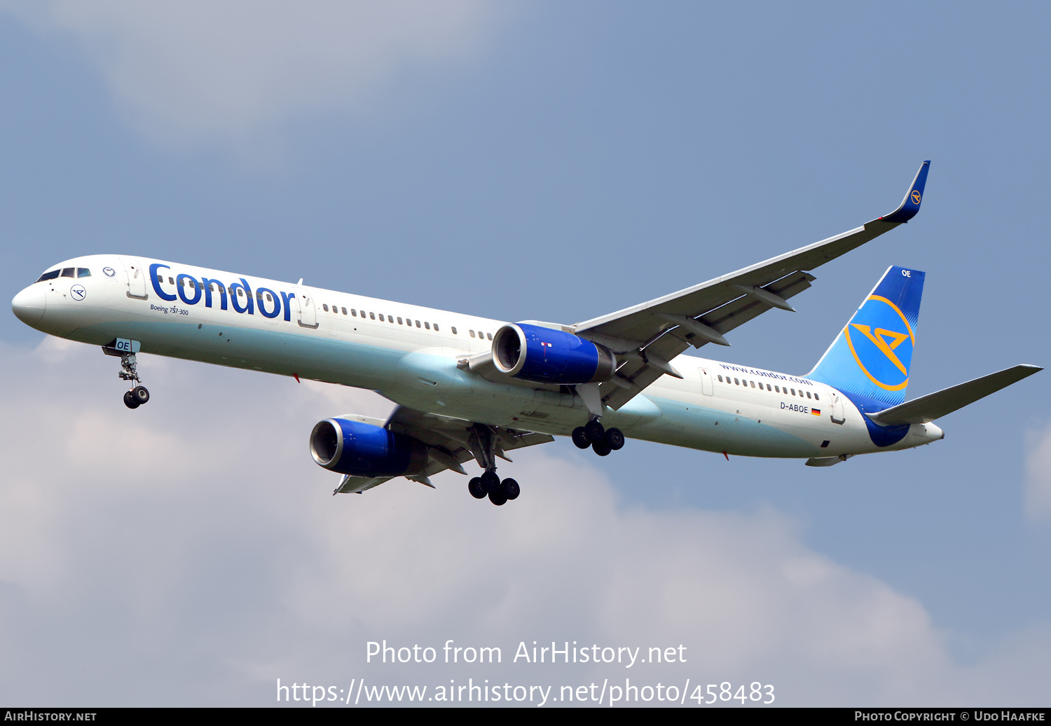 Aircraft Photo of D-ABOE | Boeing 757-330 | Condor Flugdienst | AirHistory.net #458483