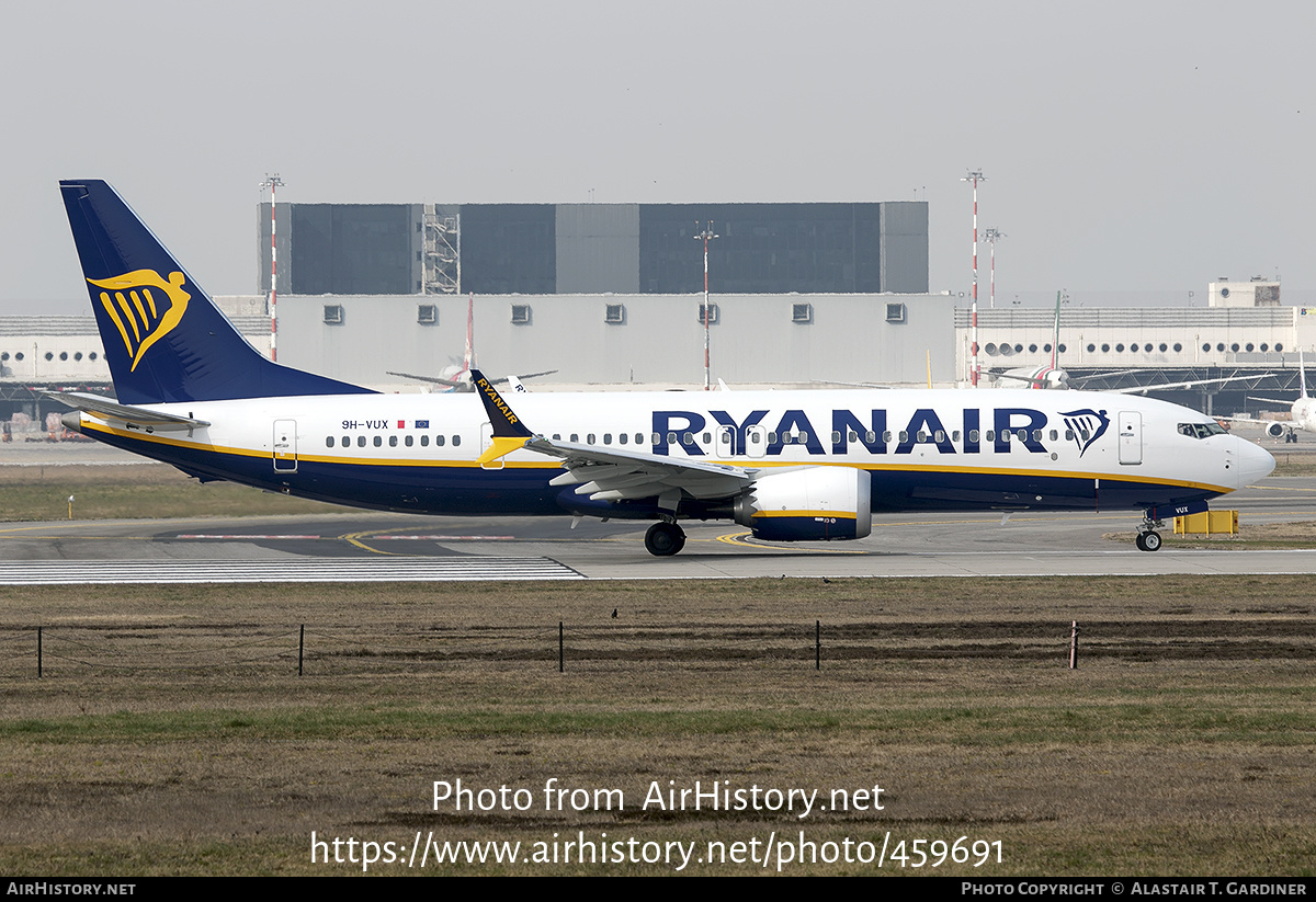 Aircraft Photo of 9H-VUX | Boeing 737-8200 Max 200 | Ryanair | AirHistory.net #459691