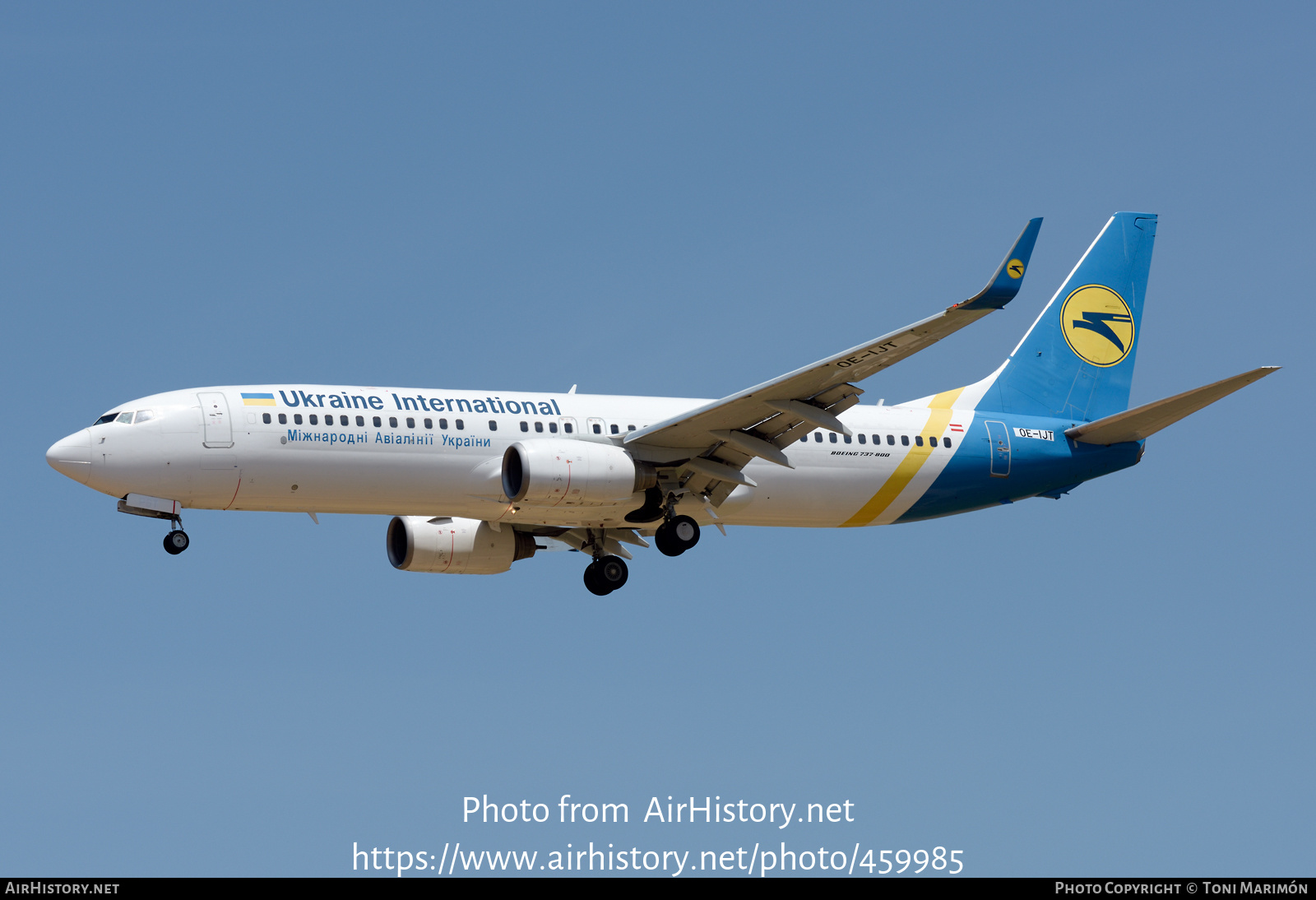 Aircraft Photo of OE-IJT | Boeing 737-8AS | Ukraine International Airlines | AirHistory.net #459985