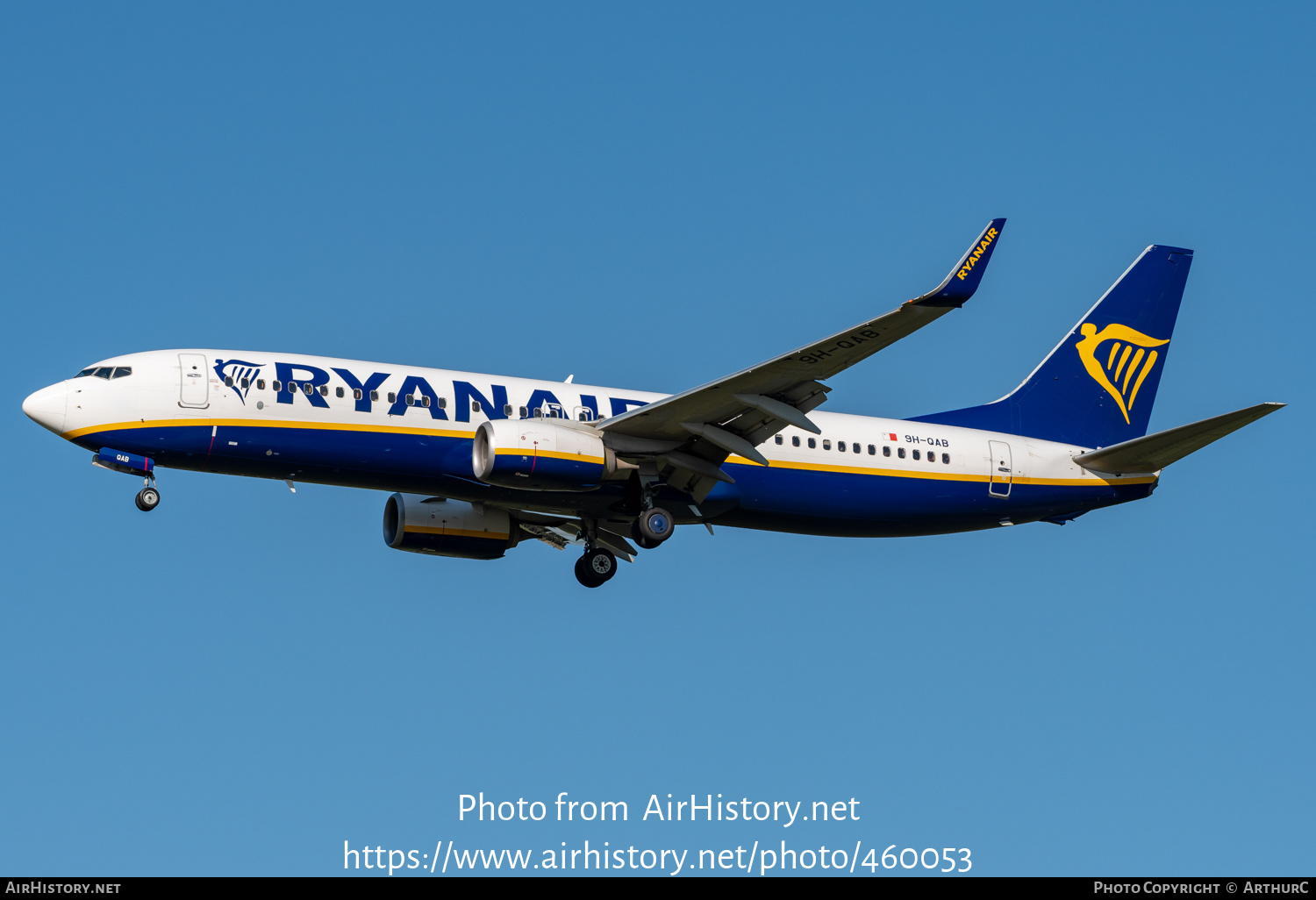 Aircraft Photo of 9H-QAB | Boeing 737-800 | Ryanair | AirHistory.net #460053