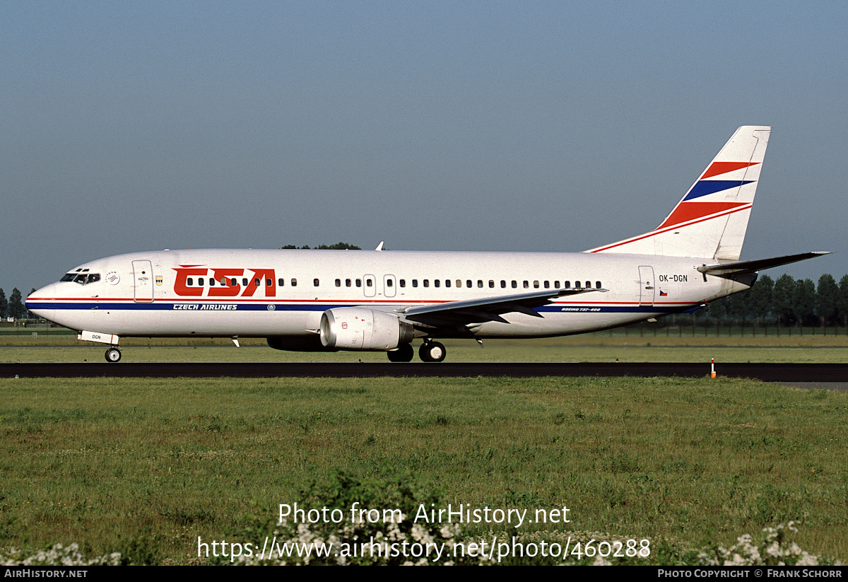 Aircraft Photo of OK-DGN | Boeing 737-45S | ČSA - Czech Airlines | AirHistory.net #460288