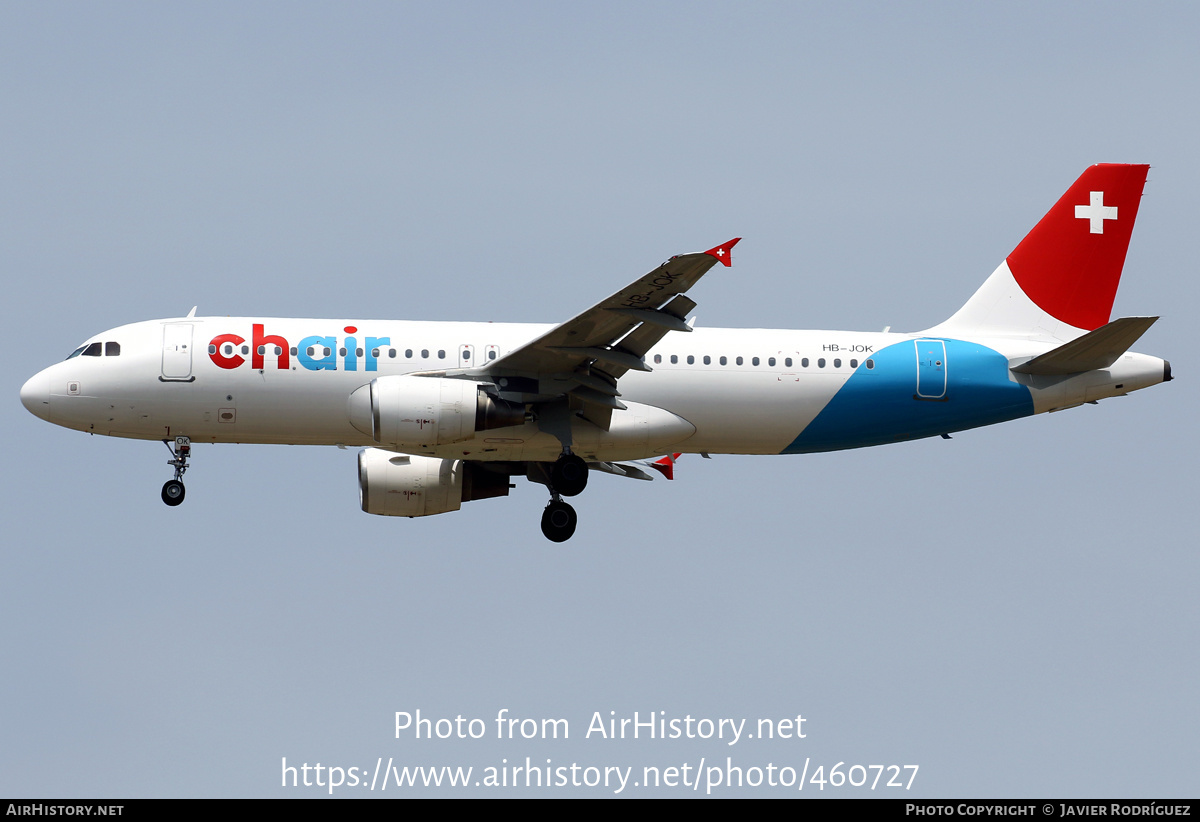 Aircraft Photo of HB-JOK | Airbus A320-214 | Chair Airlines | AirHistory.net #460727