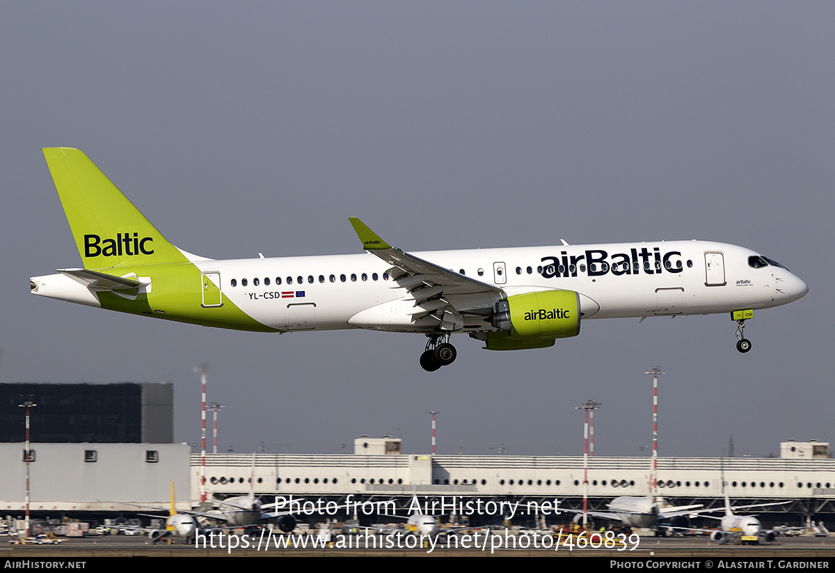 Aircraft Photo of YL-CSD | Airbus A220-371 (BD-500-1A11) | AirBaltic | AirHistory.net #460839